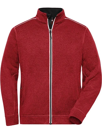Daiber JN 898 Pánská pracovní pletená fleece bunda - Solid 02.0898 red melange/black Daiber JN 898 Pánská pracovní pletená fleece bunda - Solid 02.0898 red melange/black