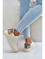 Zateplené dámské tenisky na platformě Big Star OO274A454 béžové