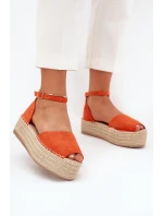 Dámské espadrilky na platformě s pletením oranžové Selise Dámské espadrilky na platformě s pletením oranžové Selise