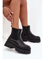 Zateplené dámské chelsea boty na platformě černé Ismira Zateplené dámské chelsea boty na platformě černé Ismira