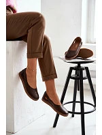 Kožené baleríny Barefoot Zazoo 10217 Čokoládové