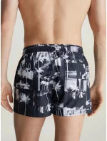 Pánské plavky KM0KM00968 0GL černobílé s palmami - Calvin Klein