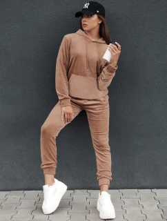 Dámský velurový komplet RELAX FIT světle hnědý FashionStreet AY1070