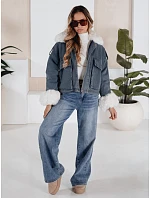 Zimní džínová bunda s kožešinou modrá FashionStreet TY5160 Zimní džínová bunda s kožešinou modrá FashionStreet TY5160
