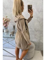 Mikina s kapucí tmavě béžová