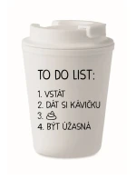 TO DO LIST:  BÝT ÚŽASNÁ - bílý termohrnek 300 ml