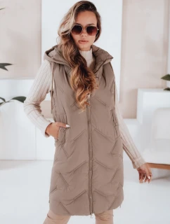Dámská dlouhá prošívaná vesta s kapucí FashionStreet TY5098