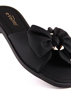 Dámské ploché žabky s mašlí černé eVento 5479