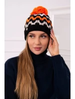 Dámská čepice Laila K283 black+neon orange