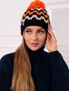 Dámská čepice Laila K283 black+neon orange