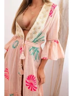 Dámský boho plášť s výšivkou meruňka