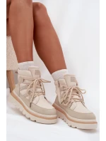 Dámské Botky Trapery Na Platformě Světle Béžové Liorae