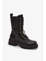 Dámské workery s ozdobou černé Jorayne