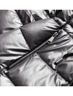 Šedá oboustranná dámská metalická bunda (R8070) Šedá oboustranná dámská metalická bunda (R8070)