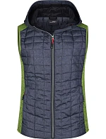 Daiber JN 767 Dámská pletená hybridní vesta 02.0767 kiwi melange/anthracite melange