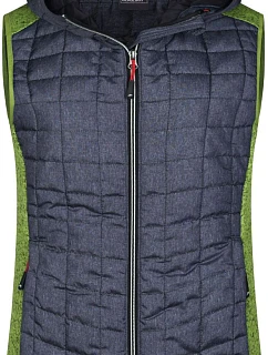 Daiber JN 767 Dámská pletená hybridní vesta 02.0767 kiwi melange/anthracite melange
