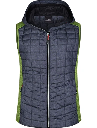 Daiber JN 767 Dámská pletená hybridní vesta 02.0767 kiwi melange/anthracite melange
