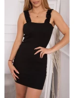 Černé nařasené šaty bez ramínek Černé nařasené šaty bez ramínek