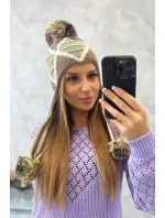 Dámská klapka na uši Eunika K322 cappuccino+ecru