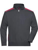 Daiber JN 868 Pracovní mikina s 1/4 zipem - Color 02.0868 carbon/red Daiber JN 868 Pracovní mikina s 1/4 zipem - Color 02.0868 carbon/red