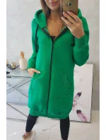 Zateplená dlouhá mikina s kapucí zelená Zateplená dlouhá mikina s kapucí zelená