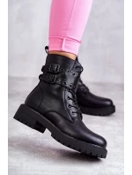 Dámské teplé kožené kozačky černe Silvor Dámské teplé kožené kozačky černe Silvor