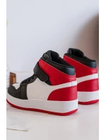 Dětské vysoké sportovní boty bílo-červené Teredite