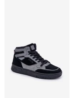 Semišové Pánské Tenisky Big Star OO174303 Hi-Poly System Černo-Šedé