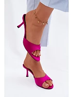 Dámské lodičky na jehlovém podpatku textové fuksiové Selmira