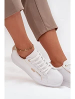 Dámské tenisky z eko kůže Big Star – bílá/zlatá Dámské tenisky z eko kůže Big Star – bílá/zlatá