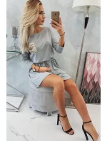 Šaty s flitrovou kapsou šedé