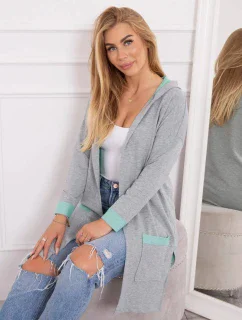 Dvoubarevná pláštěnka s kapucí mátová+šedá