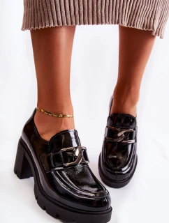 Elegantní boty na sloupu Se Stříbrným Ornamentem Černe Harmell