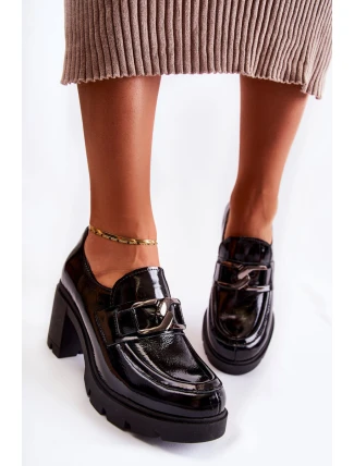 Elegantní boty na sloupu Se Stříbrným Ornamentem Černe Harmell