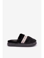 Futrařské Pantofle S Dekorativním Páskem Černé Savalithea