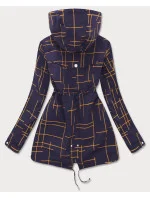 Tmavě modro-žlutá oboustranná dámská bunda parka (w656big)