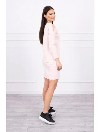 Šaty s potiskem košíků v pudrově růžové barvě Šaty s potiskem košíků v pudrově růžové barvě