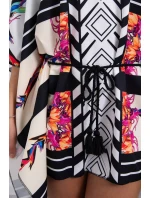 Netopýří šaty s vázáním v pase bílé