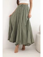 Dámská maxi bavlněná sukně s gumičkou v pase camelová