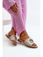 Dámské Sandály S Ozdobami S.Barski KV27-031 Béžové