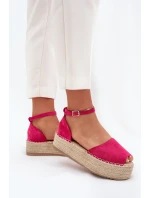 Dámské espadrilky na platformě s pletením fuchsie Selise