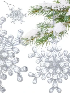 Závěsná dekorace sněhové vločky 12x12 CM MODEL 2