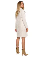 Dámské svetrové šaty M635 béžové - Made Of Emotion