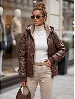 Dámská přechodová bunda s odnímatelnou kapucí, hnědá, FashionStreet TY5779 Dámská přechodová bunda s odnímatelnou kapucí, hnědá, FashionStreet TY5779