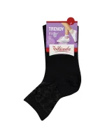 Dámské ponožky s ozdobným lemem TRENDY COTTON SOCKS - BELLINDA - černá