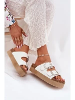 Dámské Pantofle Na Platformě S Přezkami Lee Cooper LCW-25-35-3496L Bílé Dámské Pantofle Na Platformě S Přezkami Lee Cooper LCW-25-35-3496L Bílé