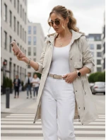 Dámská světle béžová přechodná bunda parka FashionStreet TY5553