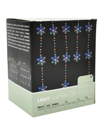 Světelné závěsy na vánoční stromek 120x120 CM 232LED MULTIKOLOR sněhové vločky