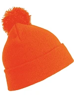 Result Headwear RC 028J Dětská pletená čepice s bambulí 28.028J fluorescent orange