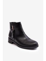 Ploché Dámské Kožené Boty Černé Vasica